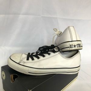 White Leather Low Cut Converse Chuck Taylors